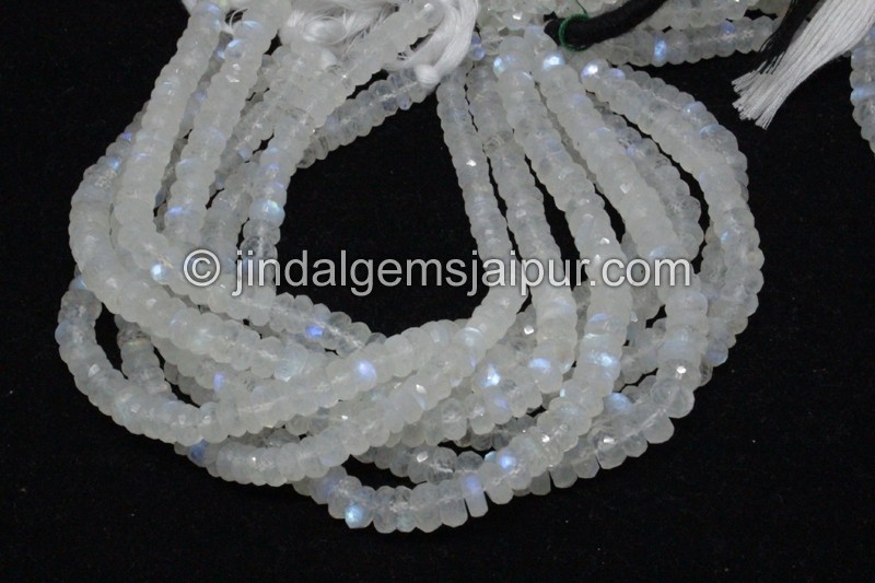 White Rainbow Far Faceted Roundelle Beads